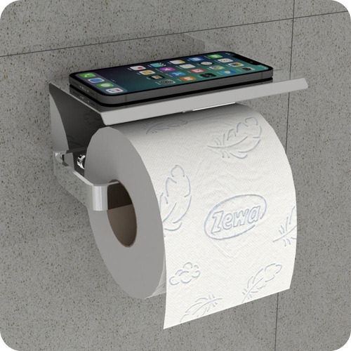 Porta Papel Higiênico Inox E Cromado De Parede Banheiro Max Porta Papel Higiênico Inox E Cromado De Parede Banheiro Max