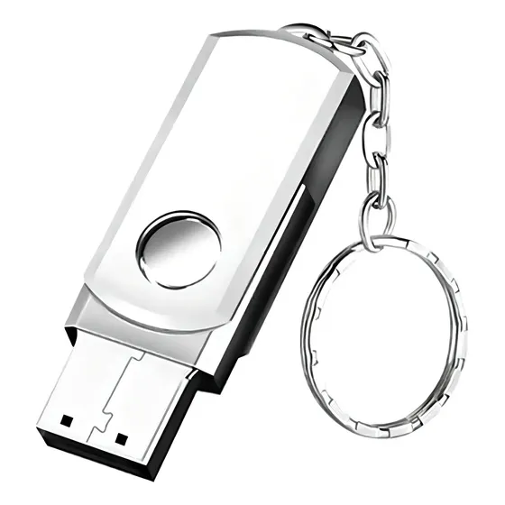 Pendrive Llavero Metálico Giratorio 8gb Usb 2.0 Color Plateado