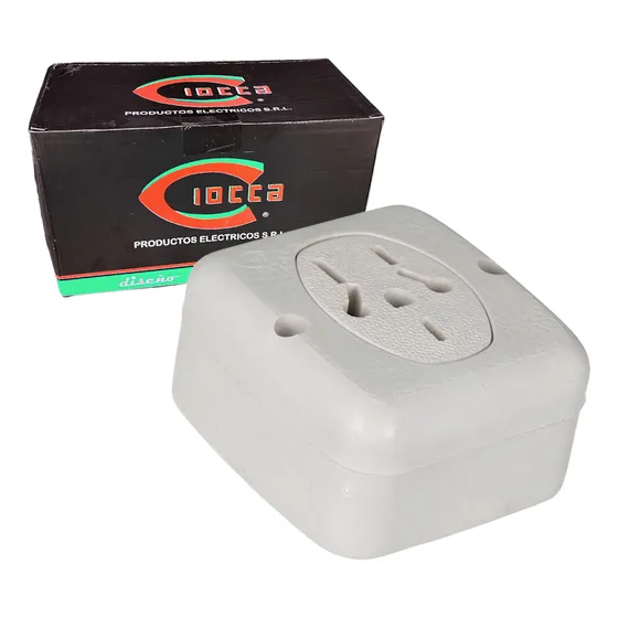 Tomacorriente 1 Toma Con Neutro Exterior 10 Amp     X 50
