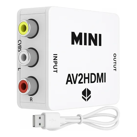 Mini Adaptador Conversor Video 3rca Av X Para Cabo Hdmi Tv E Monitor Moderno