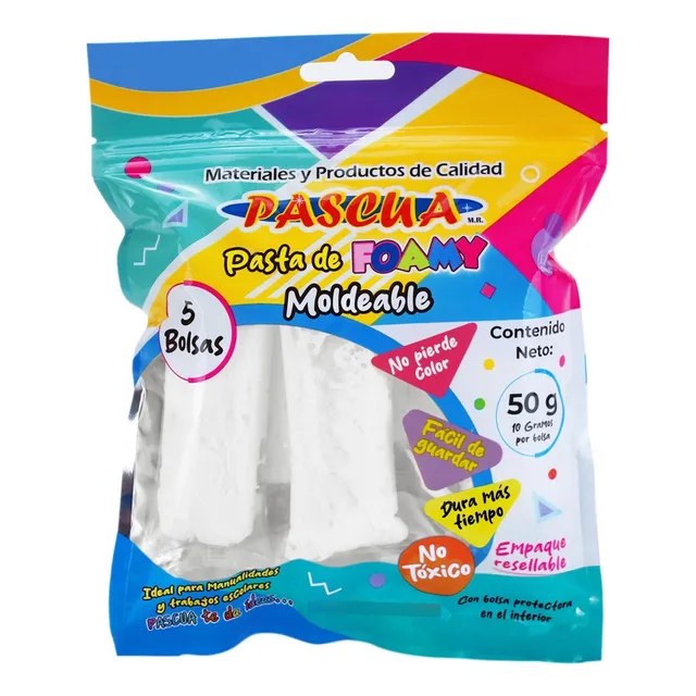 Fomi Foamy Moldeable Pascua 50 Gramos Diferentes Colores Blanco