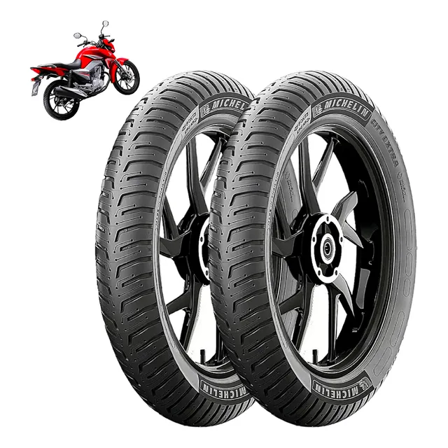 Par Pneu Michelin S/c Factor Titan 150 160 100/90 80/100-18 