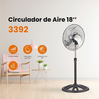 Ventilador De Pedestal Mytek 3392 De 18 Pulgadas Metalico Estructura Negro Aspas Plateado Ventilador De Pedestal Mytek 3392 De 18 Pulgadas Metalico Estructura Negro Aspas Plateado