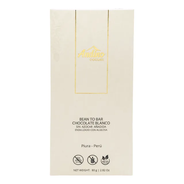 Andino Barra Keto Chocolate Blanco Sin Gluten 80 G