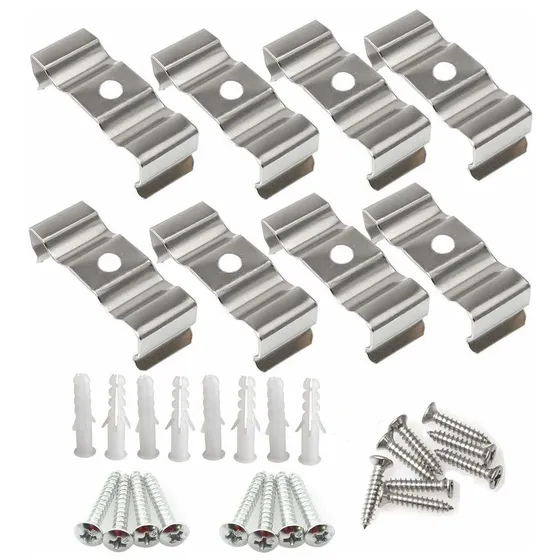 8pcs T8 Clips Soporte Percha Tornillo Autorroscante Tubo