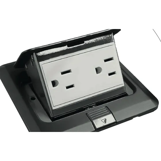 Contacto De Piso Empotrable Duplex Electrico Doble Gris Oxfo