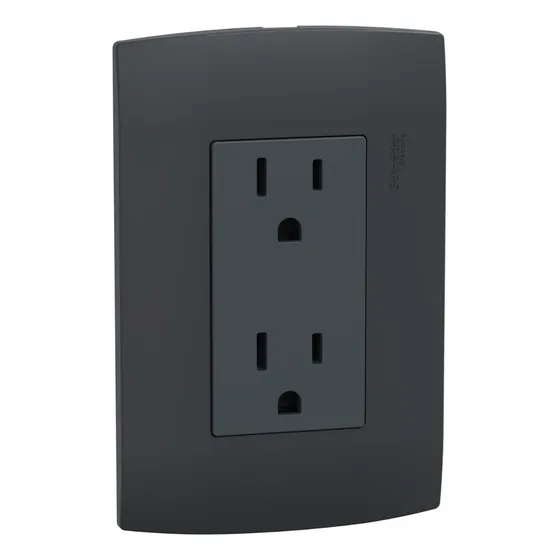 Caja Con 10 Contacto Duplex Con Placa Marisio Black