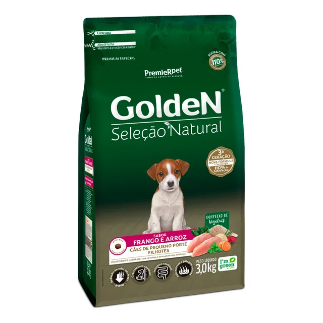 Comida para perros Premierpet para cachorros, pollo y arroz, 3 kg, color dorado