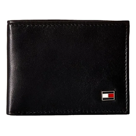 Billetera Tommy Hilfiger 31TL13X008 con diseño Lisa color black de cuero - 9cm x 11cm x 5cm