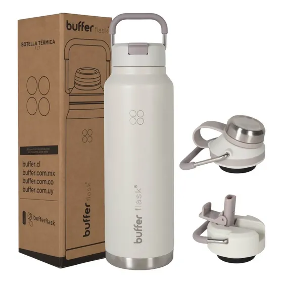 Termo Botella Agua Termica Buffer Acero Inoxidable 1 Litro - Ivory | Cuotas sin interés