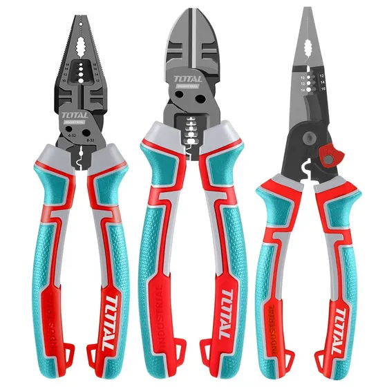 Set 3 Alicates Total, Pinzas Multifunción 20cm, Línea Industrial, Alto Torque - Tht2mk231