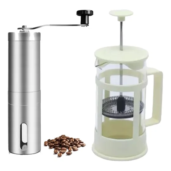 Molinillo Granos Café + Jarra Cafetera Francesa Embolo 600ml