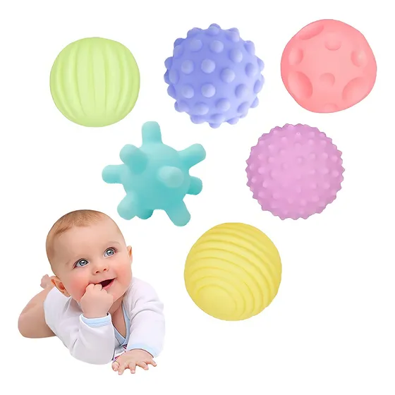 6pcs Pelotas Sensoriales Didácticas Para Bebé Con Texturas