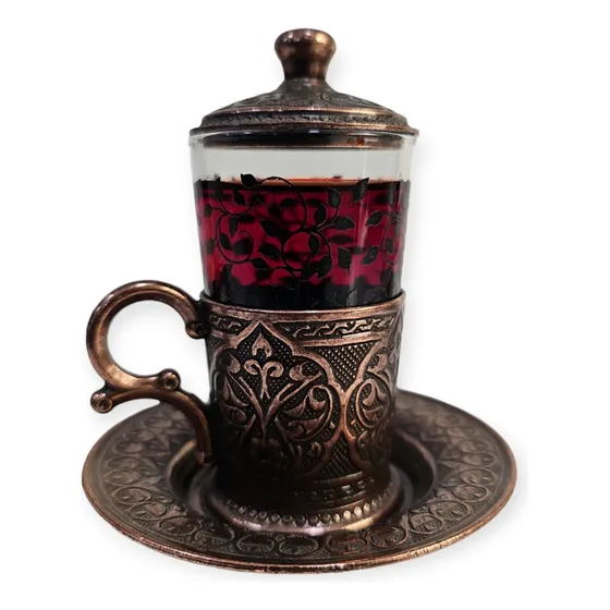 Taza Té Turca Color Cobre Originales De Turquía
