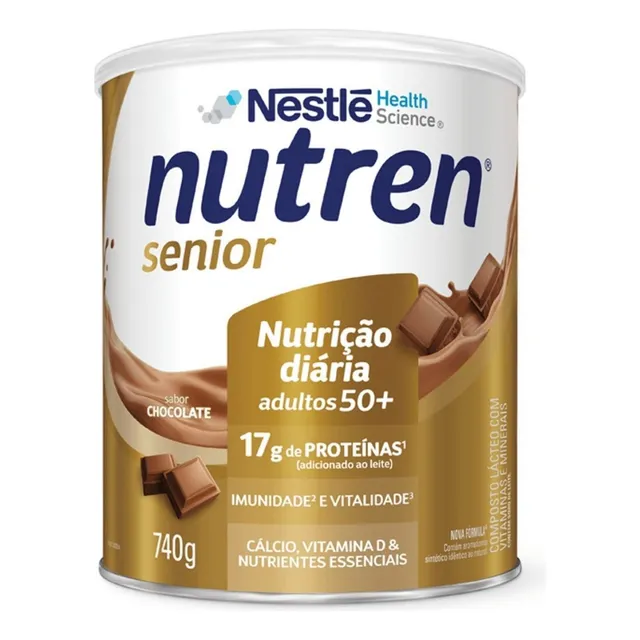 Suplemento Em Pó Nutren Senior Sabor Chocolate 740g Nestle 