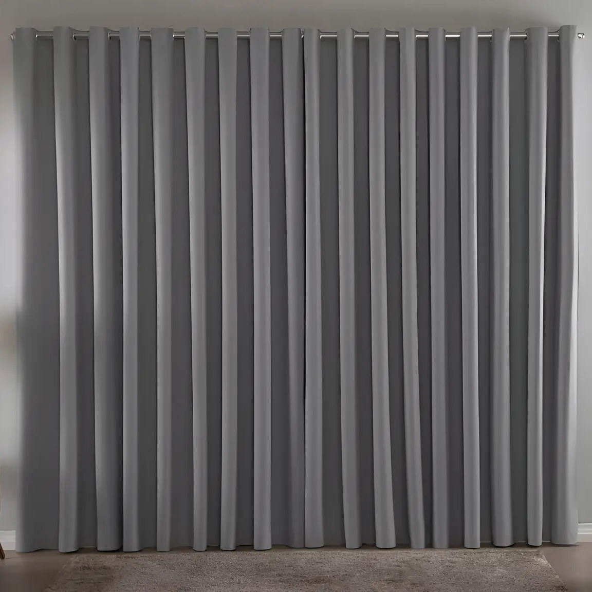 Cortina Blackout Em Tecido 3,00x2,80 Corta Luz Cor Cinza