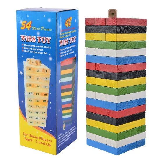 Juego Educativo De Bloques  Construcción Coloridos  54 Pieza