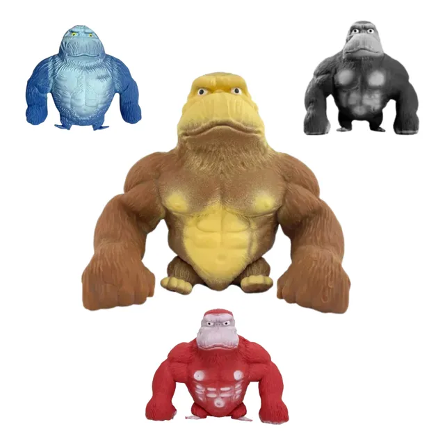 Gorila Indestrutível Boneco Médio Macaco Kong Estica Esmaga
