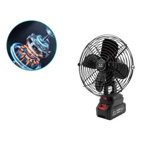 Ventilador Portatil Bateria 8'' Inclui 21v Bateria Até 10 H Preto/10 X Baterias-10h