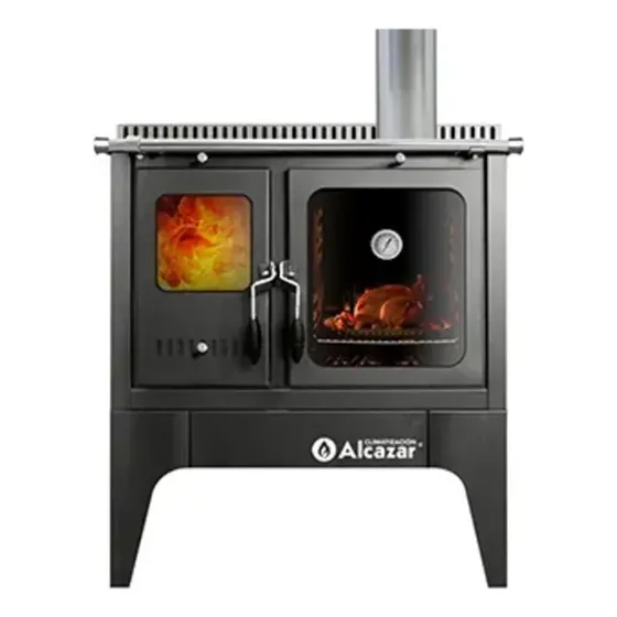 Cocina A Leña Combustión Lenta S-900 + Kit Gris Alcazar