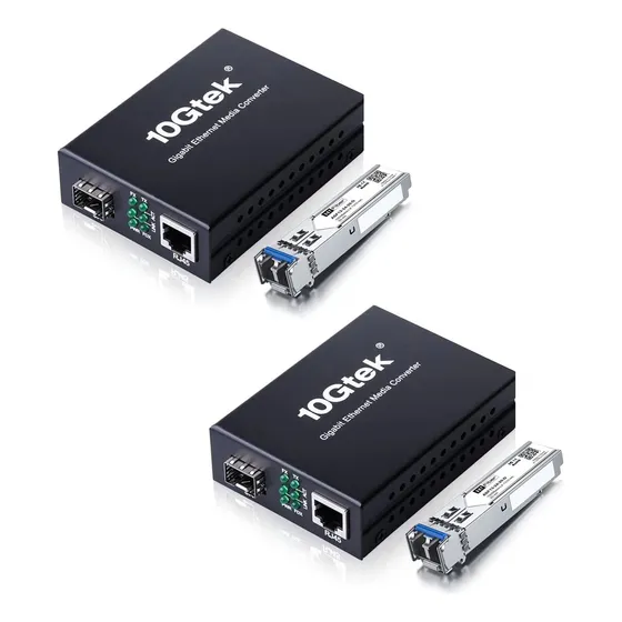 Convertidor Transceive De Medios De Fibra  Ethernet Gigabit