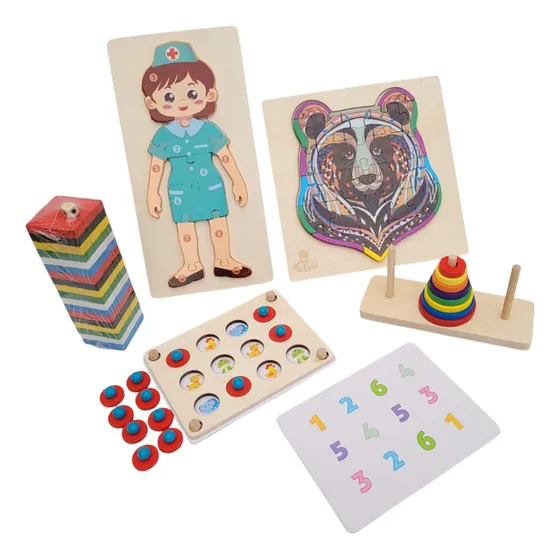 Set *5 Juegos Didácticos De Mesa 5 Para Niños Montessori