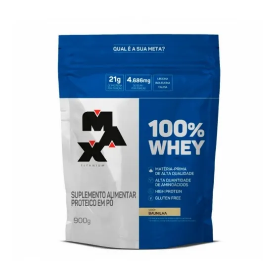 Refil 100% Whey Protein Concentrado 900g - Max Titanium Novo