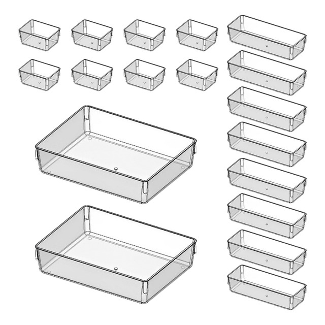 Kit 18 Organizadores Acrílico Cristal Modular Para Maquiagem Kit 18 Organizadores Acrílico Cristal Modular Para Maquiagem