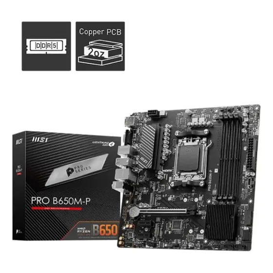 Tarjeta Madre Msi Pro B650 M-p C Ddr5  (amd, Am5, Matx)