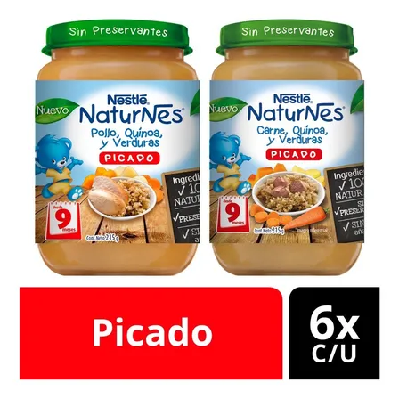 Picado Naturnes Pollo, Carne, Quínoa Y Verduras 215g X12 Uds