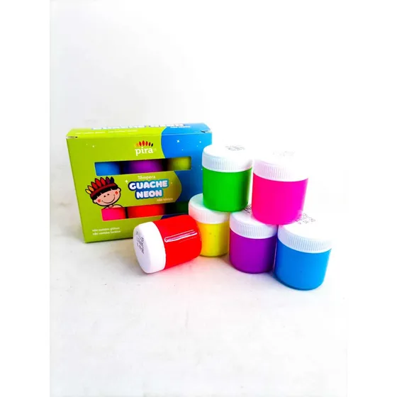 Tinta Guache Neon 6 Cores 15ml