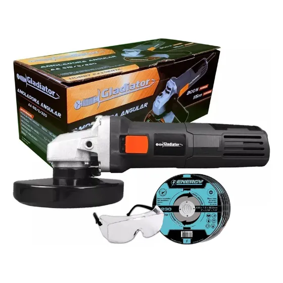 Amoladora Angular Gladiator 800w 115mm 10 Disco Envio Gratis
