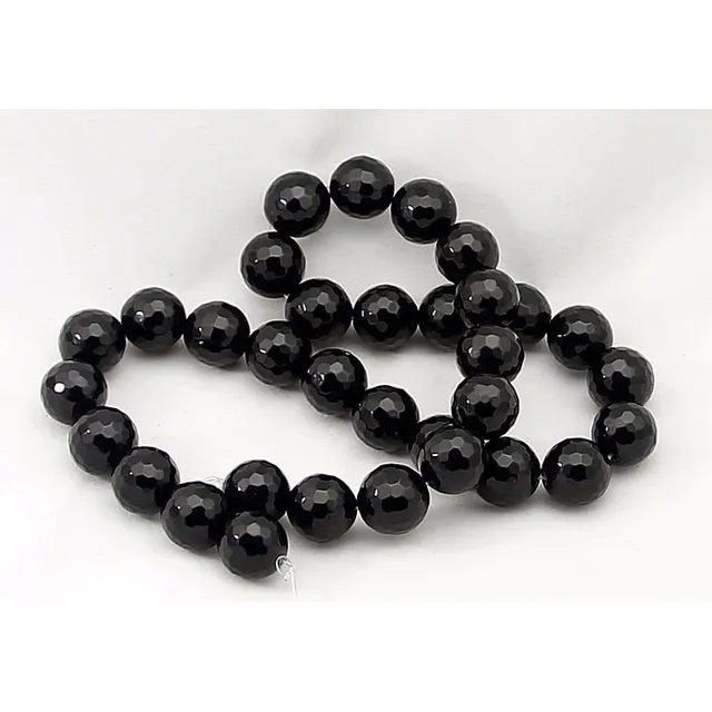 Onix Negro Natural Bola Esfera Facetada 12mm Teostone 2213