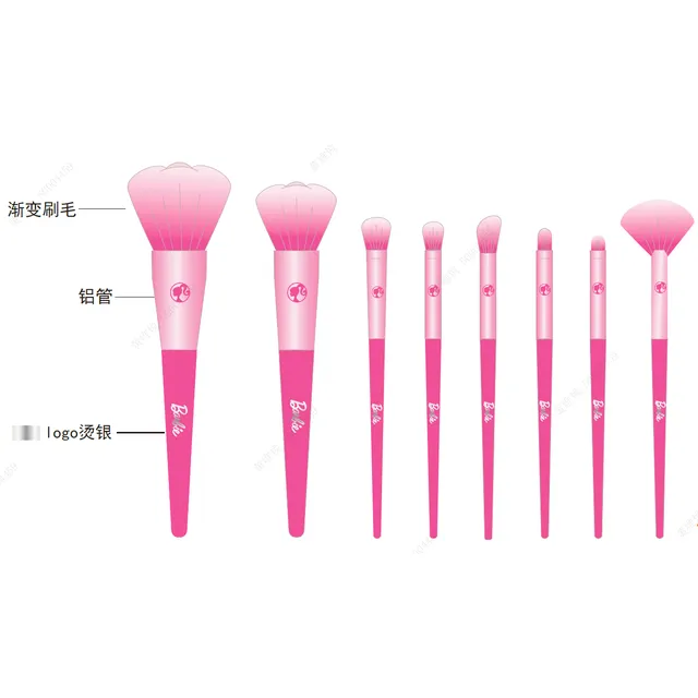 Barbie - Brochas De Maquillaje (8 Piezas)