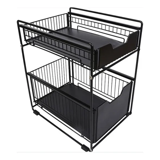 Organizador Deslizante Dos Niveles De Acero Inoxidable