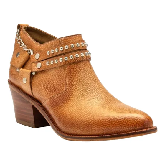Bota/botineta Texana Cuero,color Camel Gravagna, Art. 4002/2