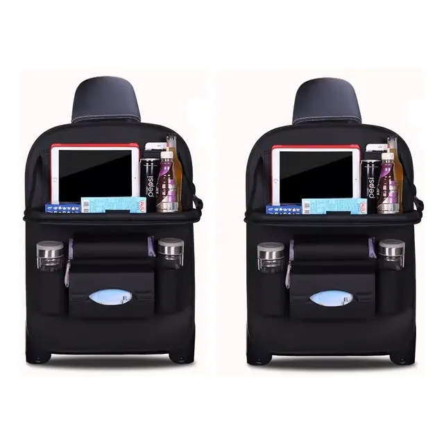 X2 Ecocuero Organizador Auto Respaldo De Asiento Portavasos