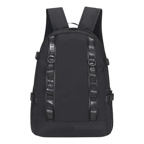 Mochila Discovery 19 Tiras Mesh Ajustables Resistente Color Negro Diseño De La Tela Lisa
