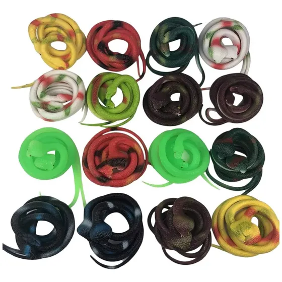 Vibora Serpiente De Goma Realista 70cm Broma Colores Pack X5