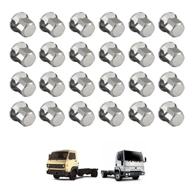 Tampa Capa Porca Roda Cromada Chave 27 Vw Cargo Agrale Ford