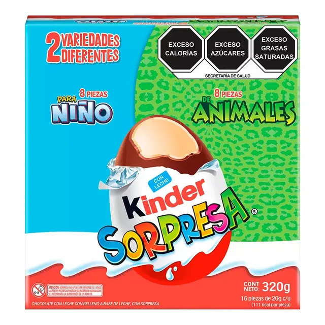 Kinder Sorpresa Huevos De Chocolate 16 Pzas De 20 G