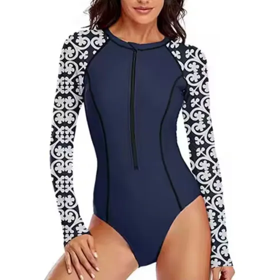 Traje De Baño Dama Entero Manga Larga Importado