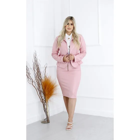 Kit Conjunto Saia Cintura Alta + Blazer Social Evangélico 
