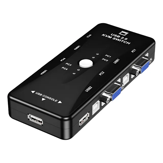 Switch Kvm Usb Vga 4 Puertos Impresora Teclado