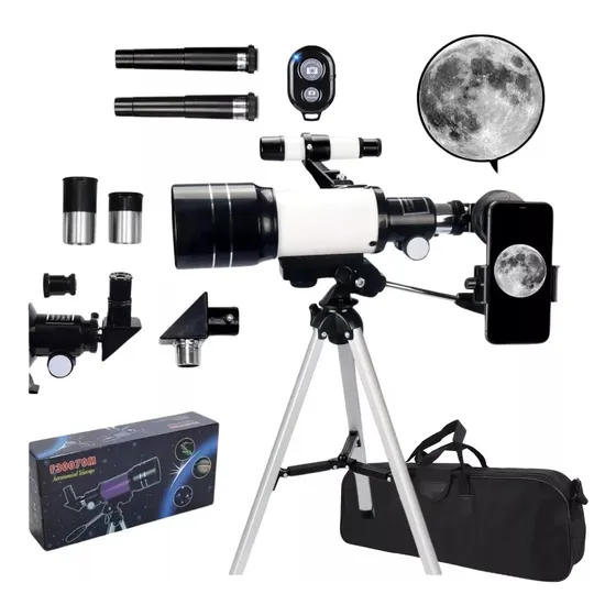 Telescópio Astronômico 70mm Com Tripé F300 70m F30070 Ultra