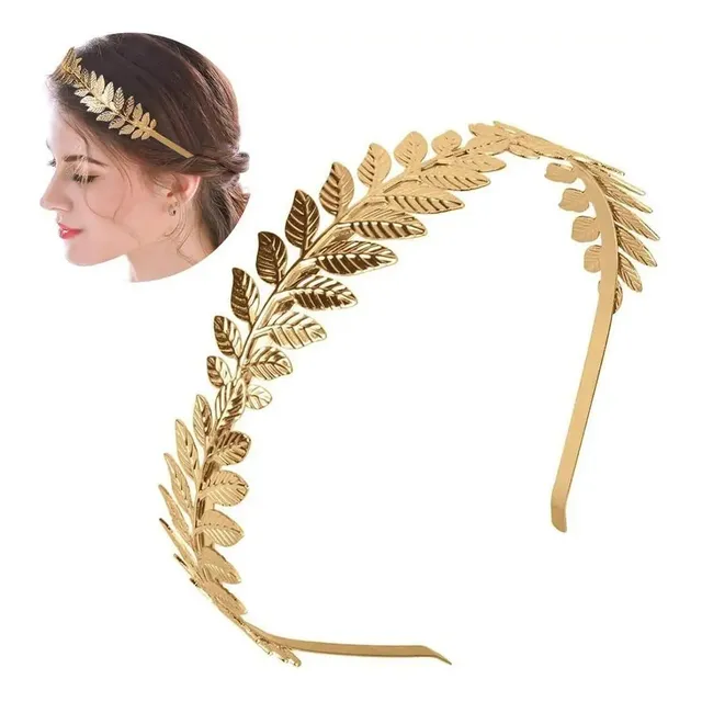 Tiara Arco Deusa Grega Folhas De Louro Dourada Deus Grego Cor Dourado