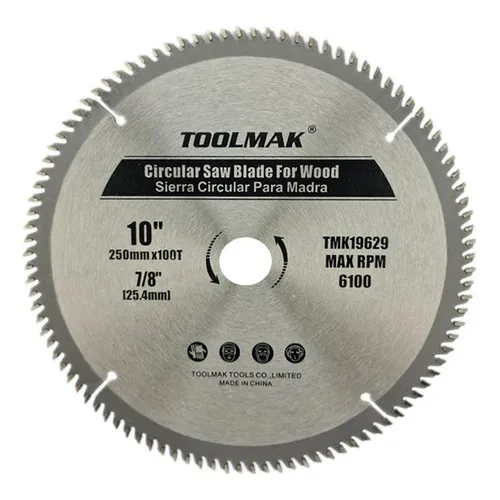Disco De Sierra Circular 10 Pulgadas 100 Dientes Toolmak Color Gris