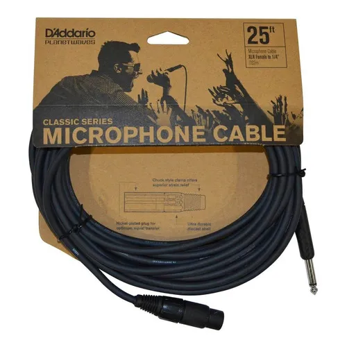Planet Waves Pw-gm-25 Cable Micrófono Hembra/plug 7.62 Mts
