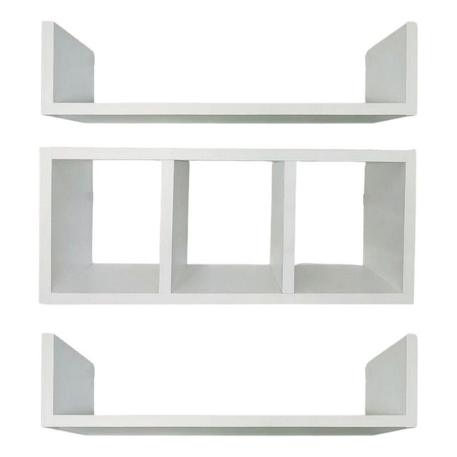 Nicho Com 2 Prateleiras Em U + 1 Nicho Colmeia Mdf Branco Tx Nicho Com 2 Prateleiras Em U + 1 Nicho Colmeia Mdf Branco Tx