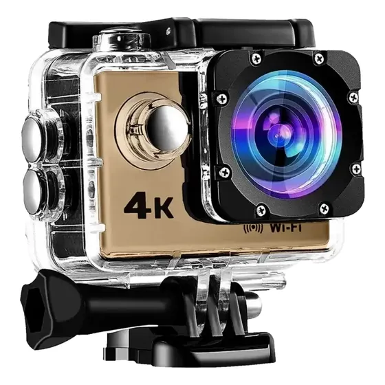 Cámara De Acción 4k Dorado De Deporte Acuático Y Accesorios
